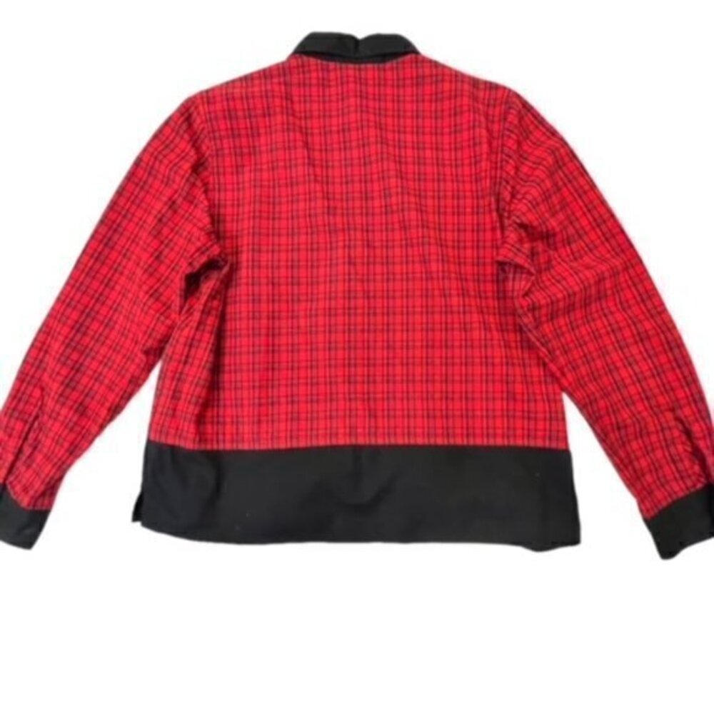 Christmas Shirt‎ Womens Button Up Red Checkered 3D Winter Dolls EUC Lemon Grass - Picture 4 of 12
